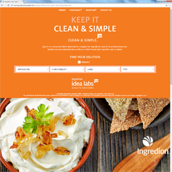 Ingredion Clean Label product finder app for Eloqua