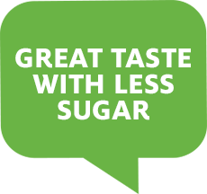 Great taste with less sugar