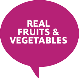 Real fruits and vegetables